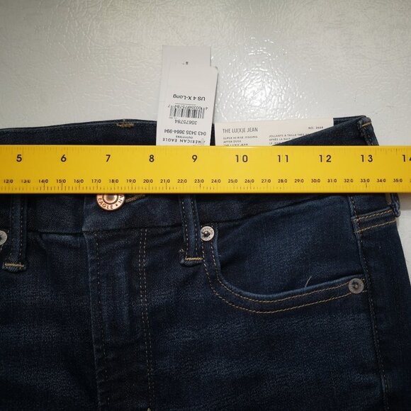 NWT Amer. Eagle The Lu(X)e Jean Ladies Size 4 (27W) Super Hi Rise X-Long Jegging - Picture 11 of 13